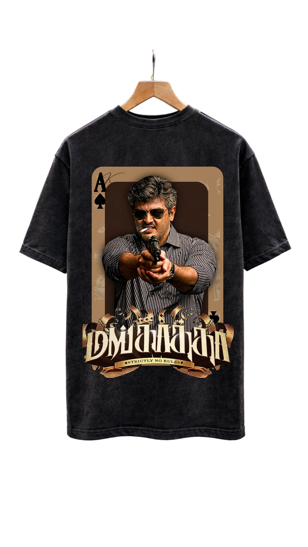 Thala AK Mankatha Edition Acid Wash T-Shirt