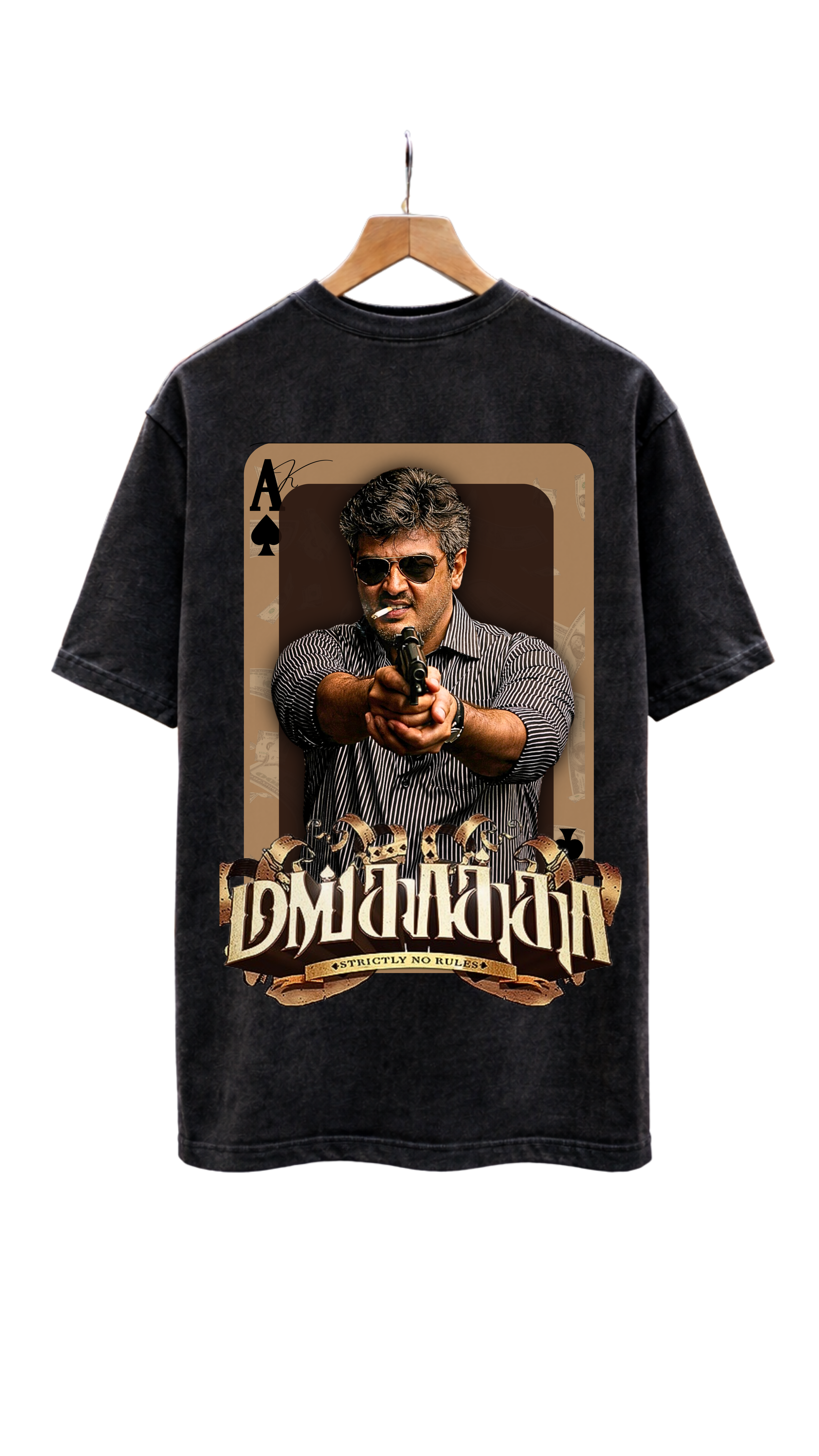 Thala AK Mankatha Edition Acid Wash T-Shirt