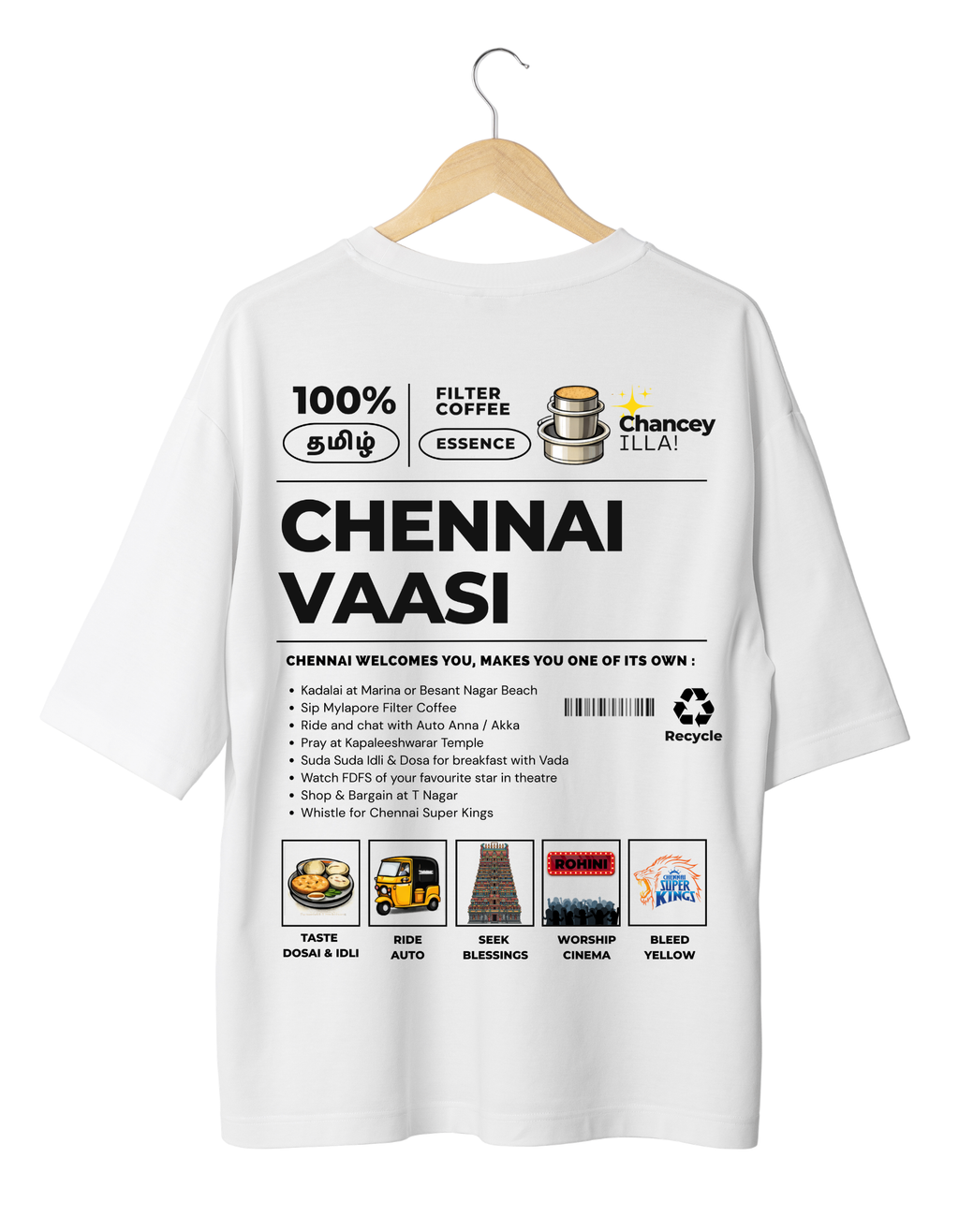 Chennai Vaasi Oversized Unisex T-Shirt