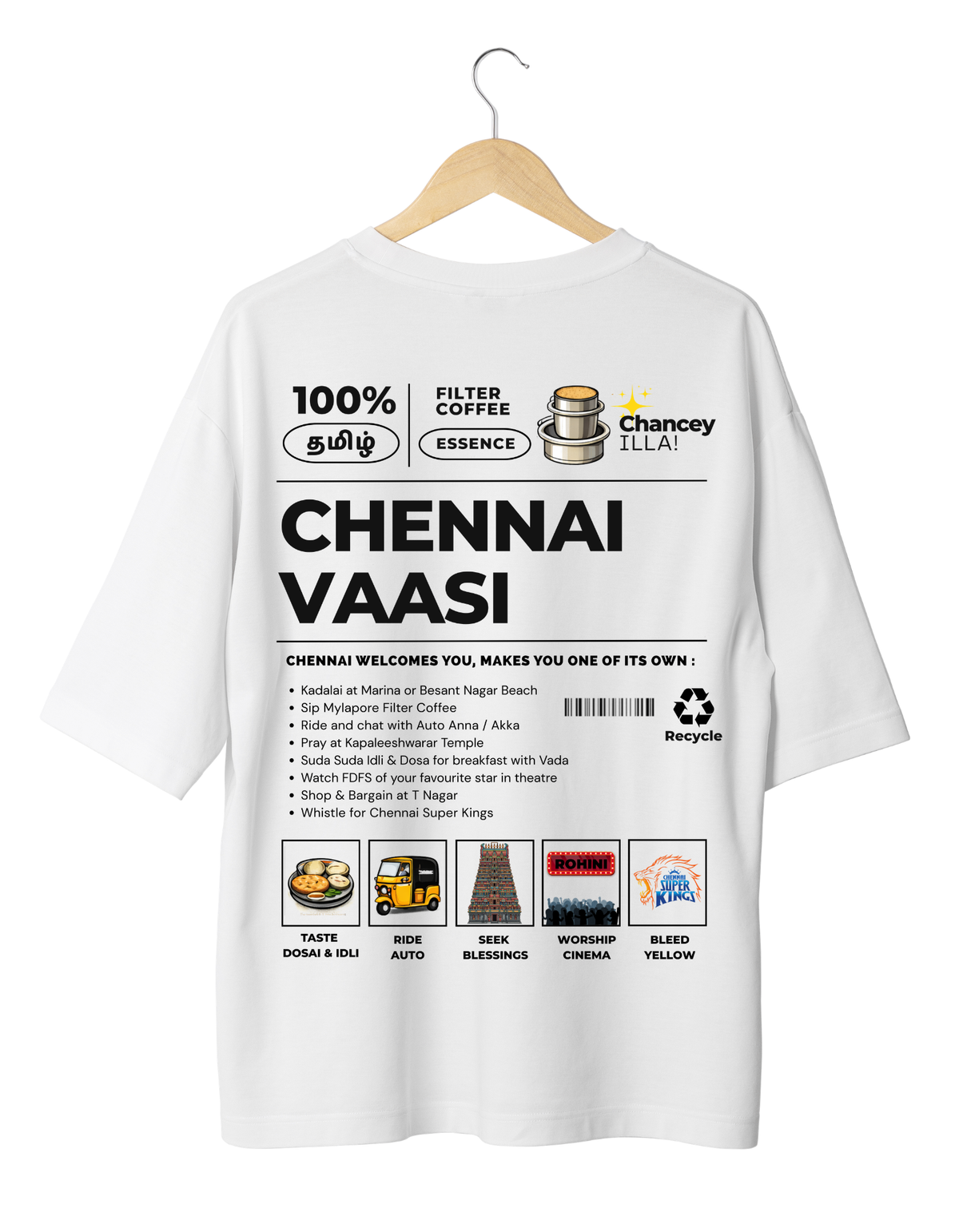 Chennai Vaasi Oversized Unisex T-Shirt