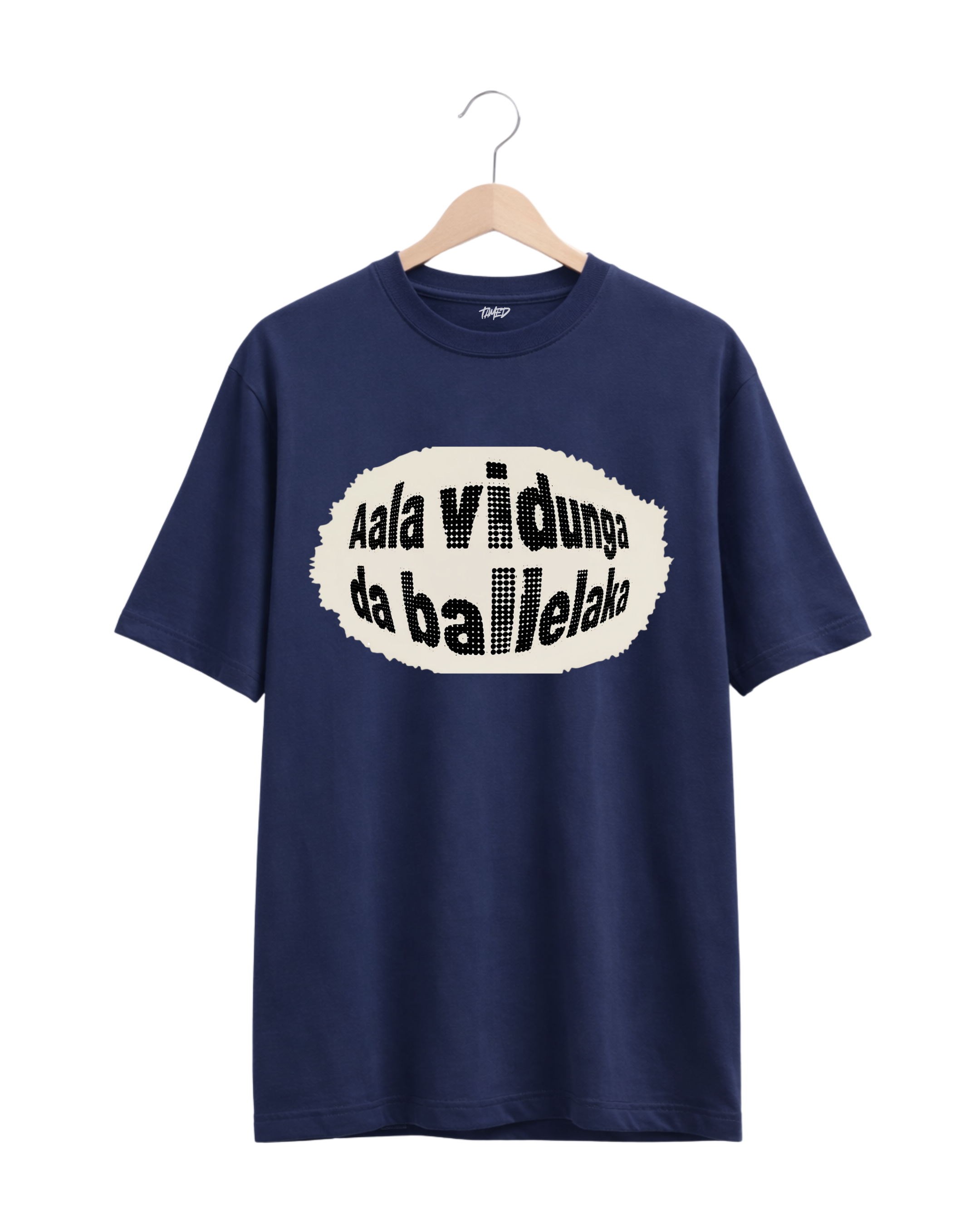 AALA VIDUNGA DA BALLELAKA™ – Navy Oversized Graphic T-Shirt | TAMED